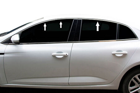 RENAULT MEGANE 4 SEDAN UYUMLU CAM ÜST ÇITASI 6 PARÇA 2016-2020 PASLANMAZ KROM