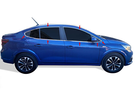 RENAULT TALİANT UYUMLU CAM ÇERÇEVE 14 PARÇA 2021 ÜZERİ PASLANMAZ KROM