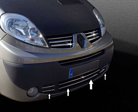RENAULT TRAFİC UYUMLU ÖN TAMPON ÇITASI 6 PARÇA 2010-2014 PASLANMAZ KROM