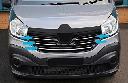 RENAULT TRAFİC UYUMLU ÖN PANJUR 5 PARÇA 2015 ÜZERİ PASLANMAZ KROM