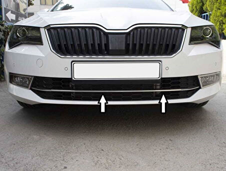 SKODA SUPERB-3 B7 UYUMLU ÖN TAMPON ÇITASI 3 PARÇA 2015-2019 PASLANMAZ KROM
