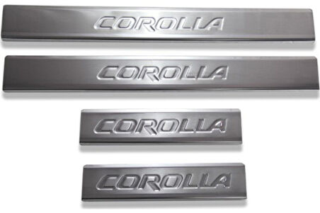 TOYOTA COROLLA SEDAN UYUMLU KAPI EŞİĞİ 4 PARÇA 2013 ÜZERİ PASLANMAZ KROM