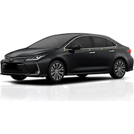 TOYOTA COROLLA SEDAN UYUMLU CAM ÇITASI 8 PARÇA 2019 ÜZERİ PASLANMAZ KROM