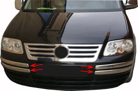 VW VOLKSWAGEN CADDY UYUMLU ÖN TAMPON KAŞI 4 PARÇA 2003-2010 PASLANMAZ KROM
