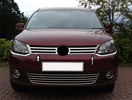 VW VOLKSWAGEN CADDY UYUMLU ÖN PANJUR 2 PARÇA 2010-2015 PASLANMAZ KROM