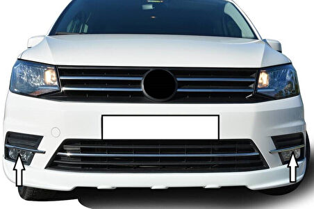 VW VOLKSWAGEN CADDY UYUMLU SİS FARI ALT ÇITASI 2 PARÇA 2015-2019 PASLANMAZ KROM