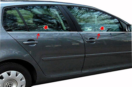 VW VOLKSWAGEN GOLF 5 HB UYUMLU CAM ÇITASI 4 PARÇA 2005-2009 PASLANMAZ KROM