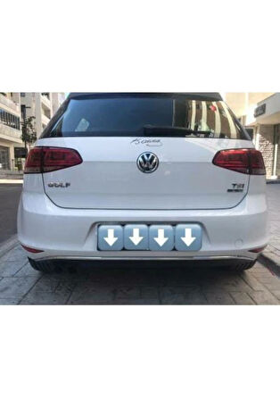 VW VOLKSWAGEN GOLF 7 HB UYUMLU ARKA TAMPON ÇITASI 3 PARÇA  2013 VE SONRASI PASLANMAZ KROM