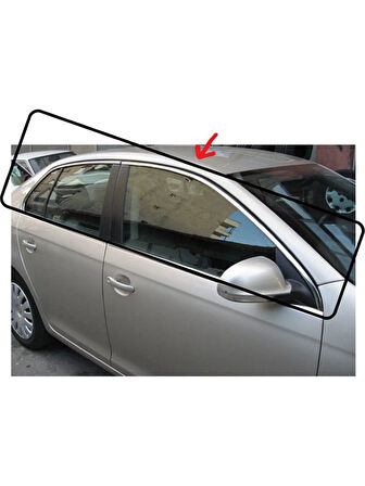 VW VOLKSWAGEN JETTA 5 SEDAN UYUMLU CAM ÜST ÇERÇEVE 4 PARÇA 2005-2011 PASLANMAZ KROM