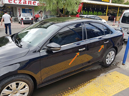 VW VOLKSWAGEN JETTA 6 SEDAN UYUMLU KAPI KOLU 4 PARÇA 2011 VE SONRASI PASLANMAZ KROM