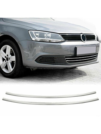 VW VOLKSWAGEN JETTA 6 SEDAN UYUMLU ÖN TAMPON ÇITASI 2 PARÇA  2011-2014 PASLANMAZ KROM