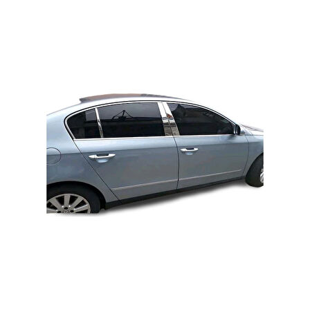 VW VOLKSWAGEN PASSAT B6 (3C) UYUMLU SEDAN DİREK NİKELAJI 6 PARÇA 2005-2012 PASLANMAZ KROM