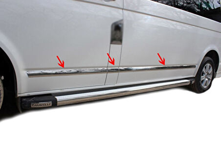 VW VOLKSWAGEN TRANSPORTER T5 UYUMLU KISA ŞASİ YAN KAPI ÇITASI 5 PARÇA 2003 VE SONRASI PASLANMAZ KROM