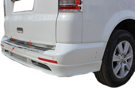 VW VOLKSWAGEN TRANSPORTER T5 UYUMLU ARKA TAMPON EŞİĞİ 2010-2014 PASLANMAZ KROM