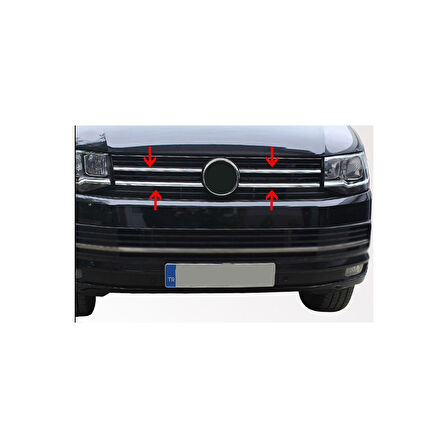 VW VOLKSWAGEN TRANSPORTER T6 UYUMLU ÖN PANJUR 4 PARÇA 2015 VE SONRASI PASLANMAZ KROM