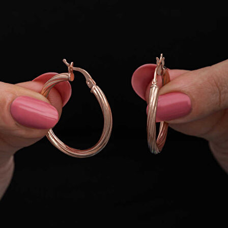 Himarry Gümüş Rose 3 mm Burgu Şarnel Küpe