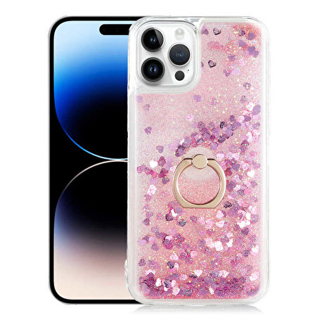 Gpack Apple iPhone 14 Pro Max Kılıf Milce Sulu Yüzüklü Silikon Arka Kapak