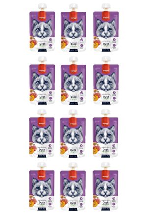 Taze Ördekli & Balkabaklı Kedi Et Ezmesi 90 Gr. X 12 Adet