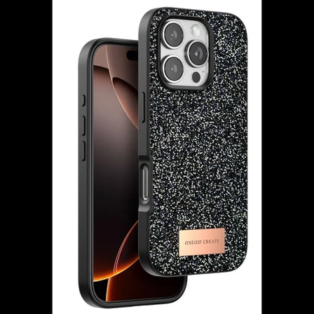 Onegif Apple iPhone 16 Pro Max Bright Simli Kapak - Siyah