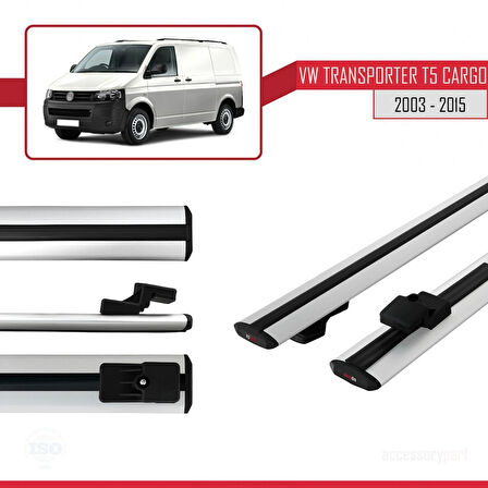 Volkswagen T5 Transporter 2003-2015 Arası ile Uyumlu BASIC Model Ara Atkı Tavan Barı Gri 2 Adet
