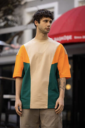 Parçalı Oversize Unisex T-Shirt