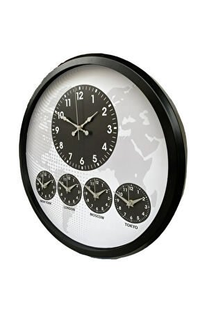 52 Cm Metal Ülke Başkentleri Göstergeli Otel Turizm Acentesi Duvar Saati