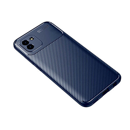 Smcase Samsung Galaxy A03 Kılıf Kamera Korumalı Negro Karbon Dokulu Silikon