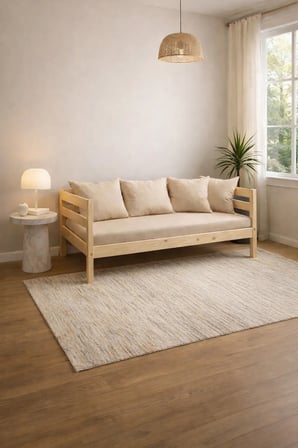 DizyWood Naturel Masif Ahşap Sedir Kanepe 90x190 cm – Mindersiz Daybed
