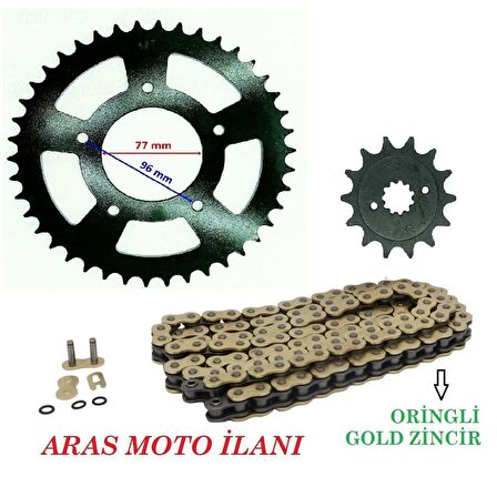 CF Moto SR 250 NK 250 Zincir Dişli Seti Oringli Gold Zincir- ARASMOTO