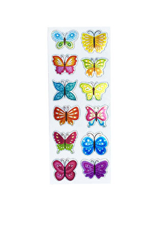 Sticker Kabartmalı Stiker Defter, Planlayıcı Etiket Kelebek (cb457) 16x7 cm