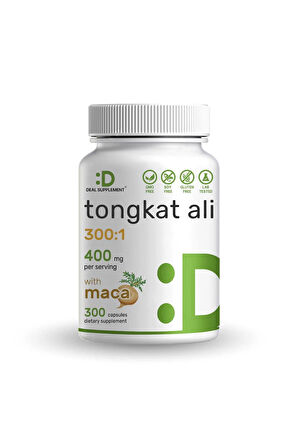 Tongkat Ali Extract 300:1 400mg & Maca Root 400mg | 300 Capsules