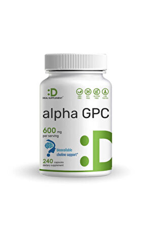 Alpha GPC 600mg Per Serving, 240 Capsules