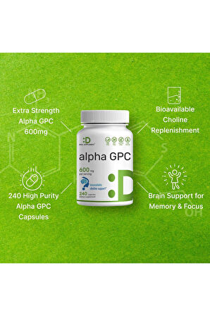 Alpha GPC 600mg Per Serving, 240 Capsules