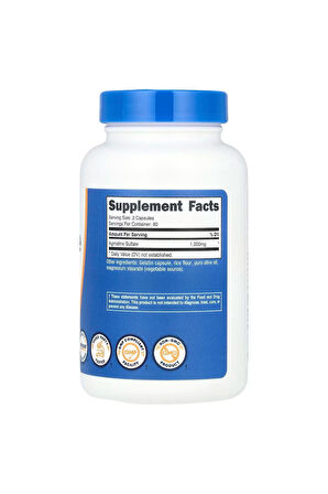 Nutricost, Agmatin Sülfat, 1.000 mg, 120 Kapsül (Kapsül