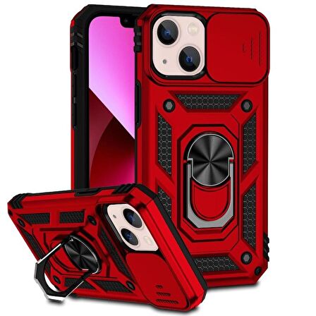 Gpack Apple iPhone 14 Plus Kılıf Tank Aramid Sürgülü Vega YüzüklüNano