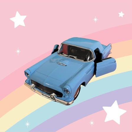 Nostaljik Metal Çek Bırak Araba Mavi Kapılar Açılır ( 1/36 Ölçek ) Mod:1
