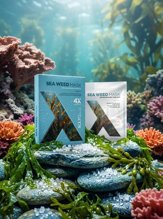 XAura Seaweed Mask Deniz Yosunu Özlü Canlandırıcı Kağıt Yüz Maskesi 4'lü Paket
