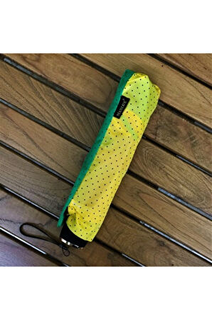 Gökkuşağı Siyah Puantiyeli Şemsiye