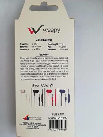 Weepy Music Earphone (Kulaklık)