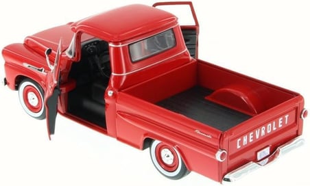 MotorMax 1:24 W/B American Classics 1958 Chevrolet Apache Fleet Side Pickup Diecast Kırmızı