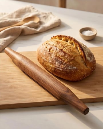 QARQA Normandia -Fransız Tipi Doğal Ceviz Ağacı Hamur Açma Merdanesi – 50 cm