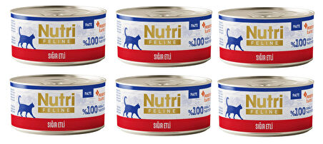 Nutri Feline Sığır Etli Pate Tahılsız Yetişkin Kedi Konservesi 70 Gr. X 6 Adet