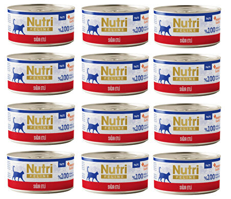 Nutri Feline Sığır Etli Pate Tahılsız Yetişkin Kedi Konservesi 70 Gr. X 12 Adet
