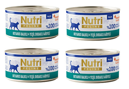 Nutri Feline Okyanus Balıklı ve Midyeli  Pate Tahılsız Yetişkin Kedi Konservesi 70 Gr. X 4 Adet