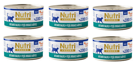 Nutri Feline Okyanus Balıklı ve Midyeli  Pate Tahılsız Yetişkin Kedi Konservesi 70 Gr. X 6 Adet
