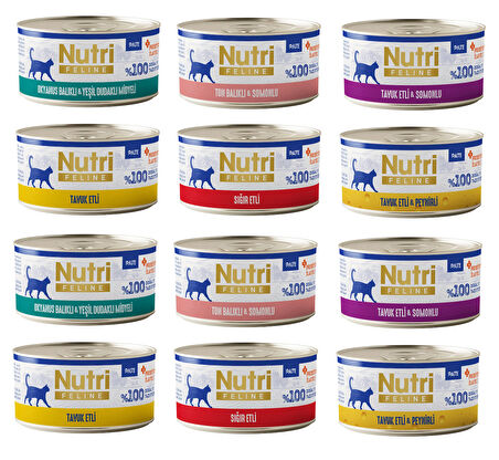 Nutri Feline 4 Çeşit Karma Tahılsız Yetişkin Kedi Konservesi 70 Gr. X 12 Adet