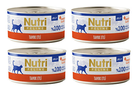 Nutri Feline Tavuk Etli Jöleli Tahılsız Yetişkin Kedi Konservesi 70 Gr. X 4 Adet