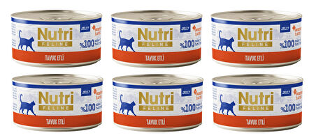Nutri Feline Tavuk Etli Jöleli Tahılsız Yetişkin Kedi Konservesi 70 Gr. X 6 Adet