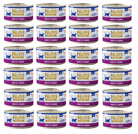 Nutri Feline Tavuk Etli ve Somonlu Pate Tahılsız Yetişkin Kedi Konservesi 70 Gr. X 24 Adet