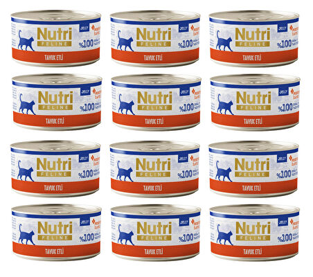 Nutri Feline Tavuk Etli Jöleli Tahılsız Yetişkin Kedi Konservesi 70 Gr. X 12 Adet